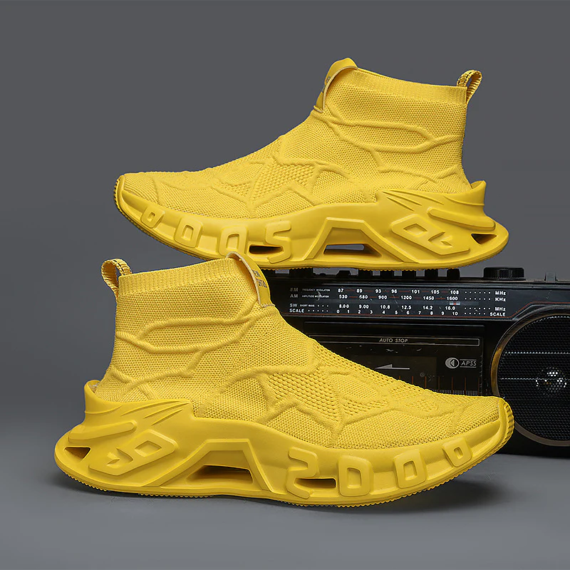 Damen Komfortable Strick-Sneaker mit hohem Schaft und flexiblem Design Heidi Mode - Image 4