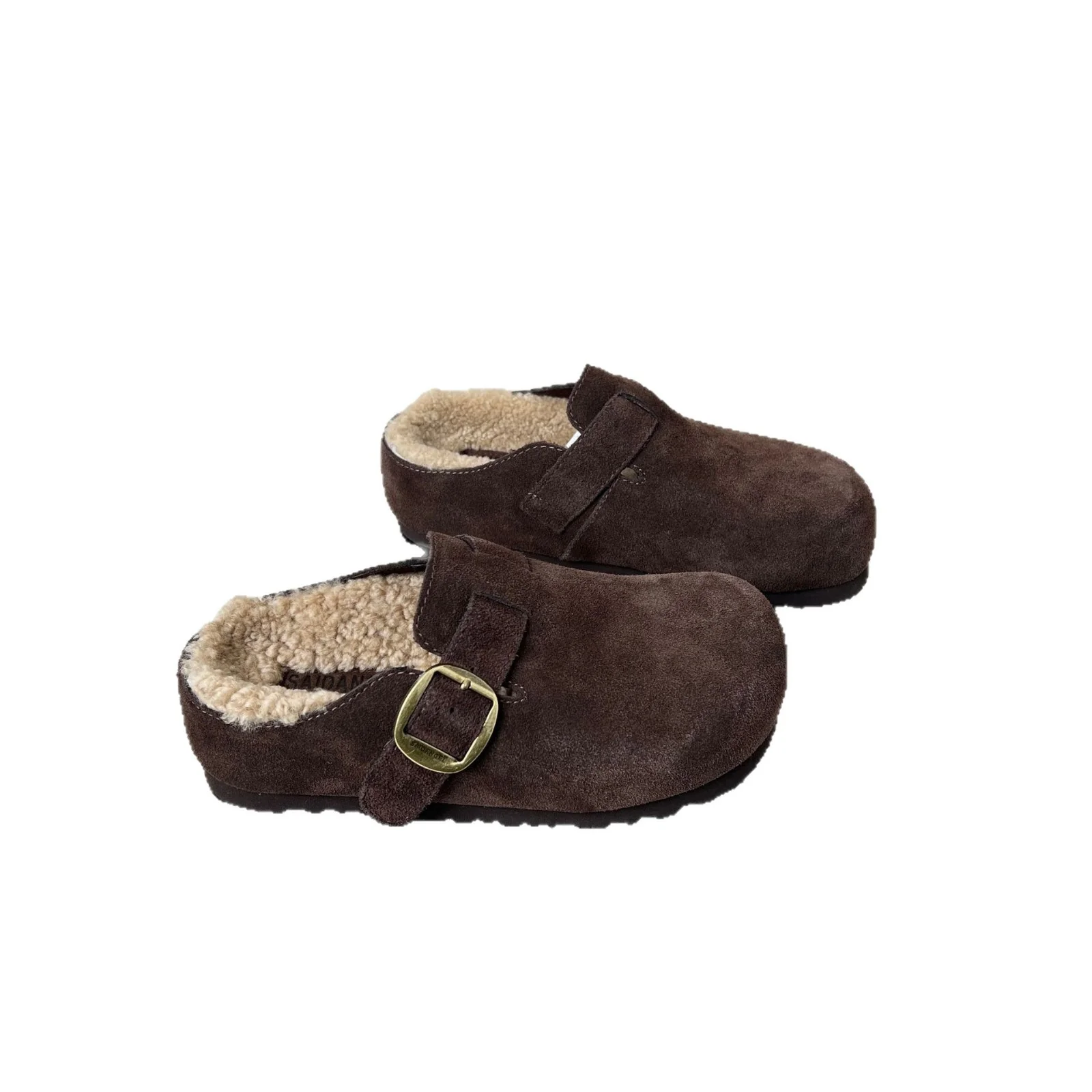 Damen Komfortable Suede Clogs mit weichem Innenfutter und dekorativer Schnalle Heidi Mode - Image 5