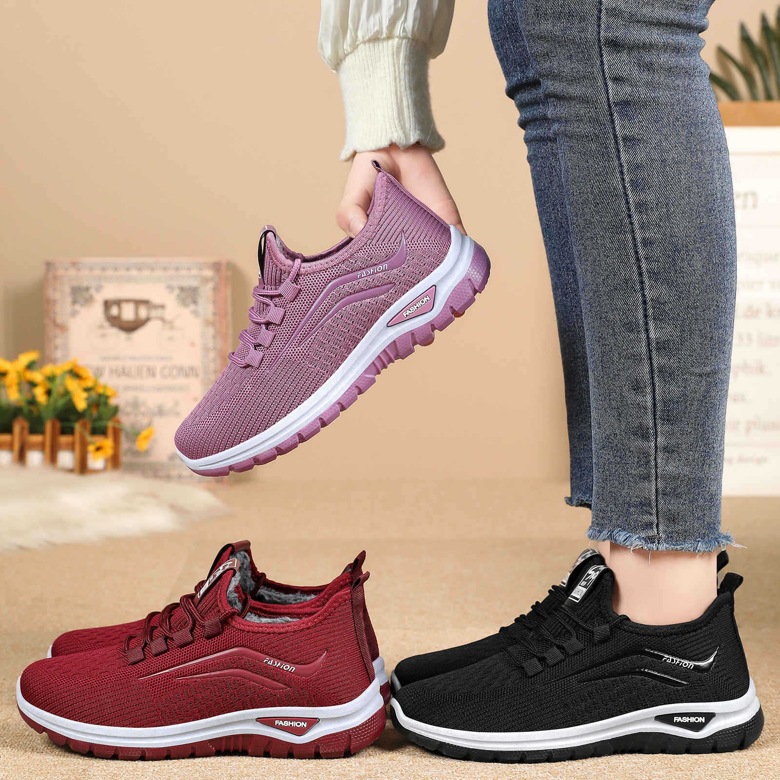 Damen komfortable und atmungsaktive Sneakers Heidi Mode - Image 4