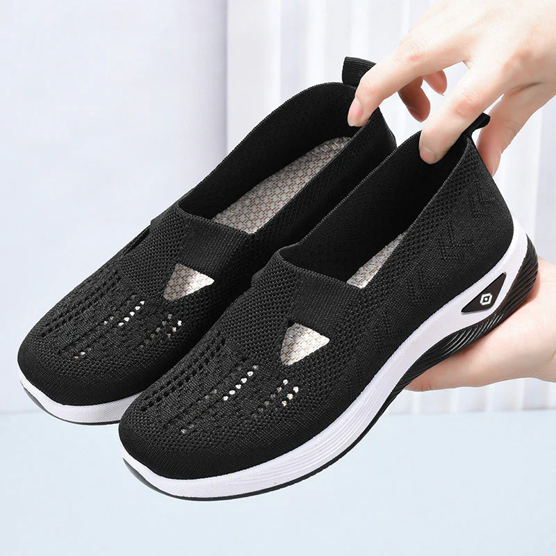 Damen Komfortable und luftige Slip-On Sneakers mit Strickoberfläche Heidi Mode - Image 3