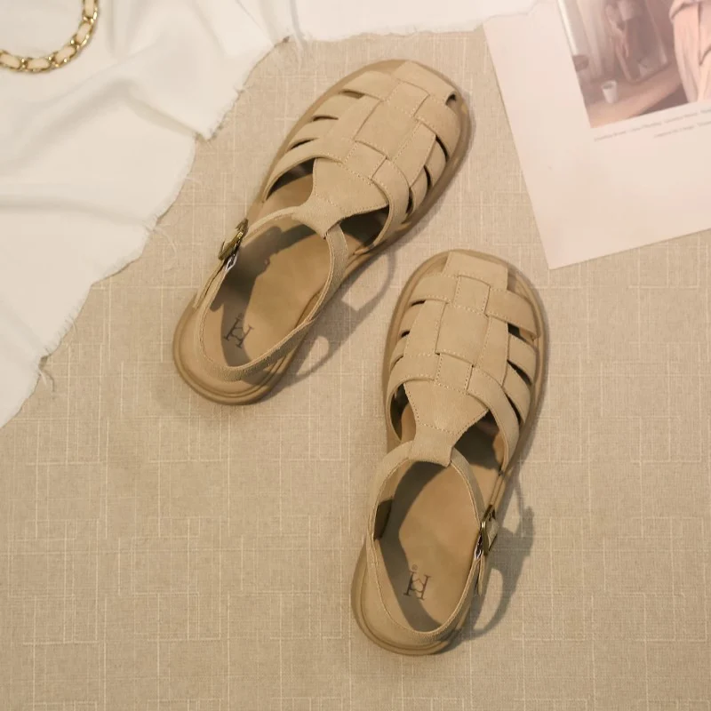 Damen Komfortable und modische Riemchensandalen mit geflochtenem Design Heidi Mode