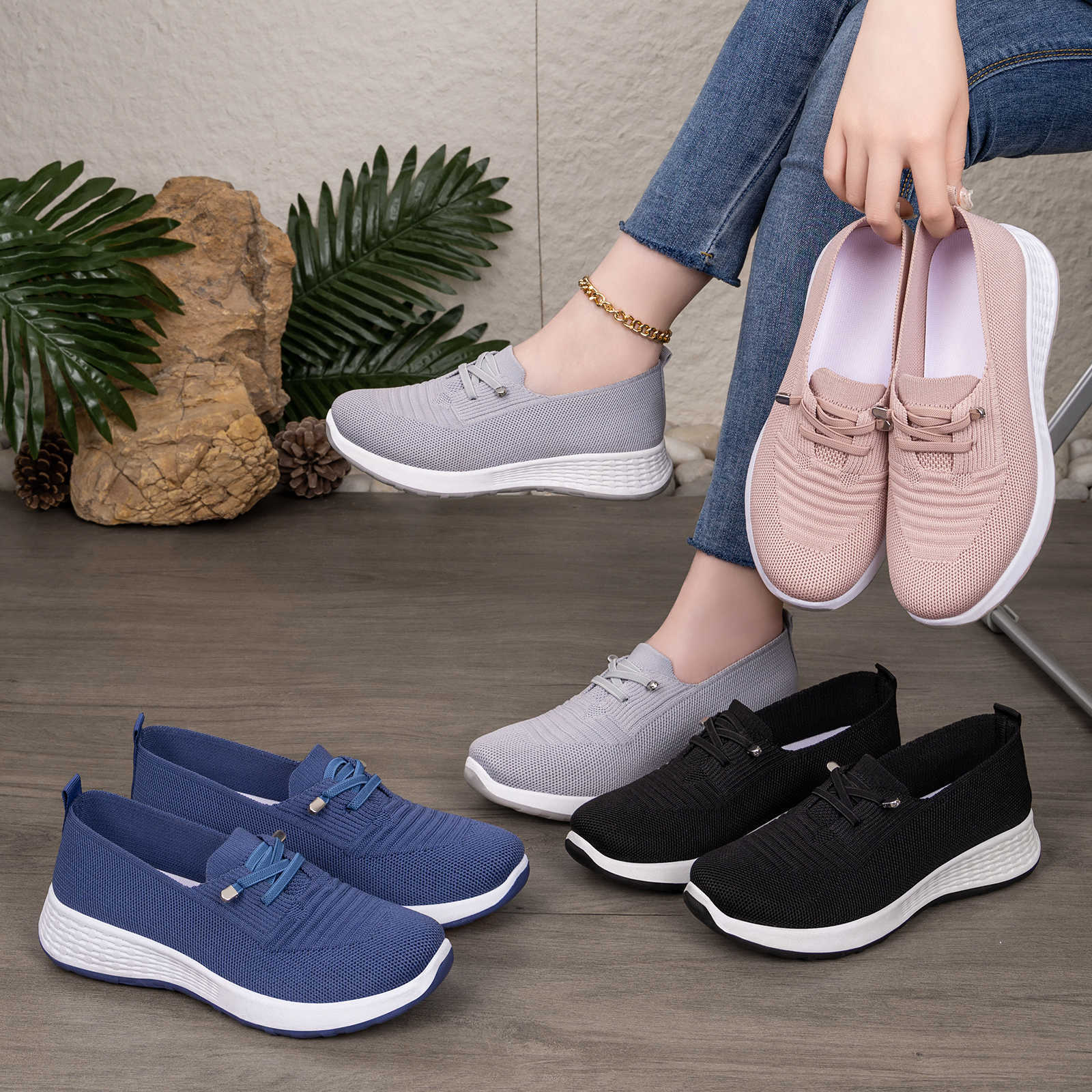 Damen Komfortable und stylische Sneaker mit elastischem Obermaterial Heidi Mode - Image 4