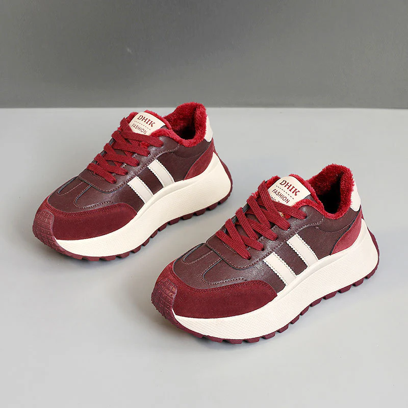 Damen Komfortable und warme High-Top Sneakers mit Fleece-Innenfutter Heidi Mode - Image 6