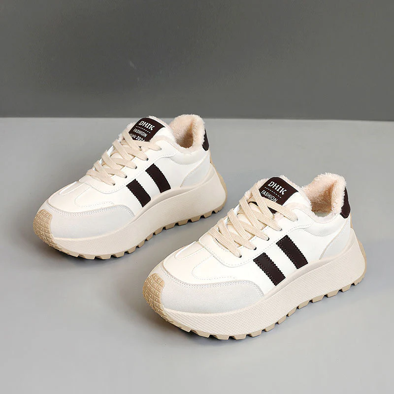 Damen Komfortable und warme High-Top Sneakers mit Fleece-Innenfutter Heidi Mode - Image 7
