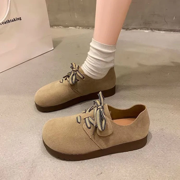 Damen Komfortable Veloursleder-Sneaker mit modischem Schnürdesign Heidi Mode