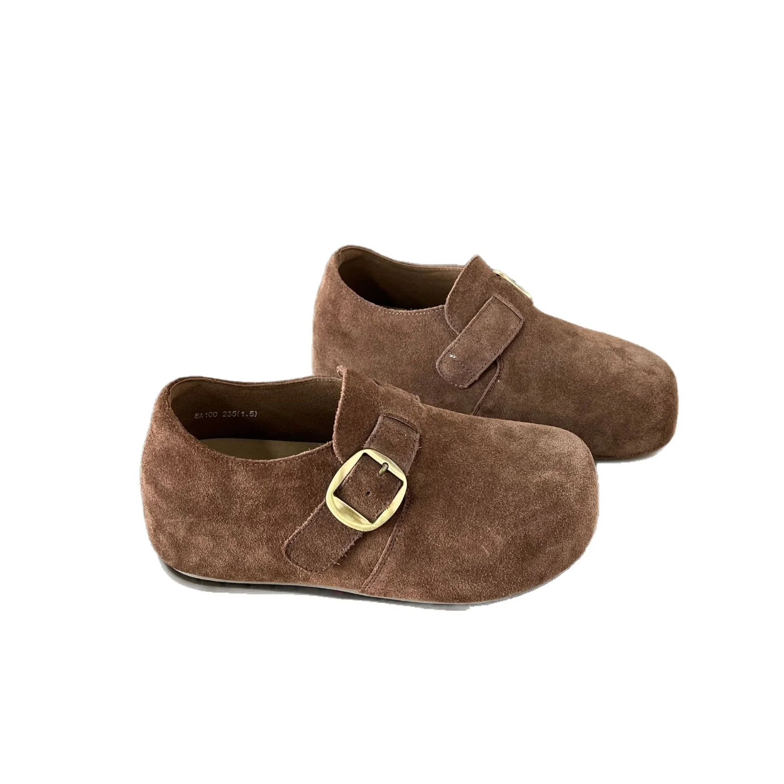Damen Komfortable Wildleder-Clogs mit modischer Schnallenverzierung Heidi Mode - Image 5