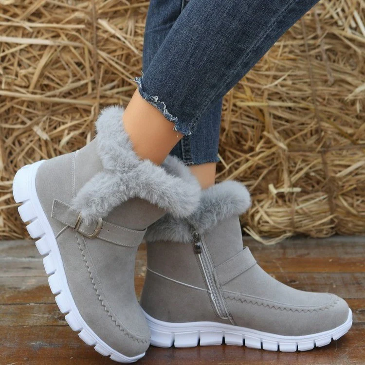Damen Komfortable Winterstiefel mit modischer Kunstfellverzierung Heidi Mode - Image 10