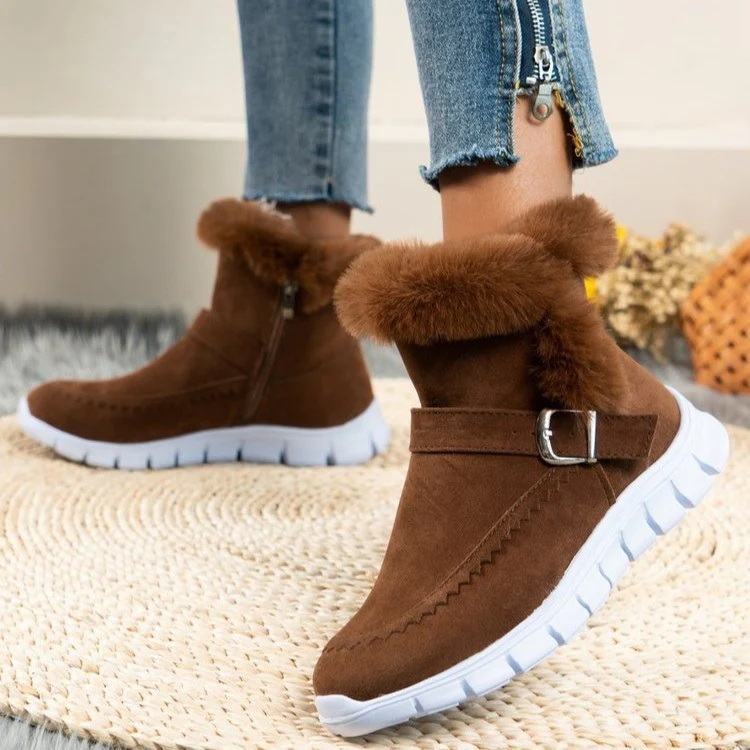 Damen Komfortable Winterstiefel mit modischer Kunstfellverzierung Heidi Mode - Image 3