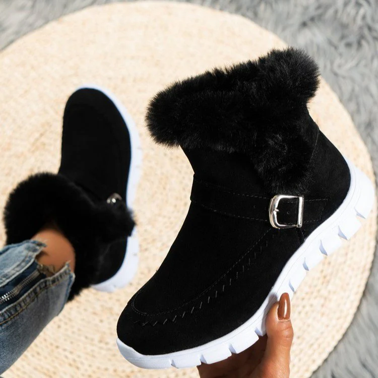 Damen Komfortable Winterstiefel mit modischer Kunstfellverzierung Heidi Mode - Image 4