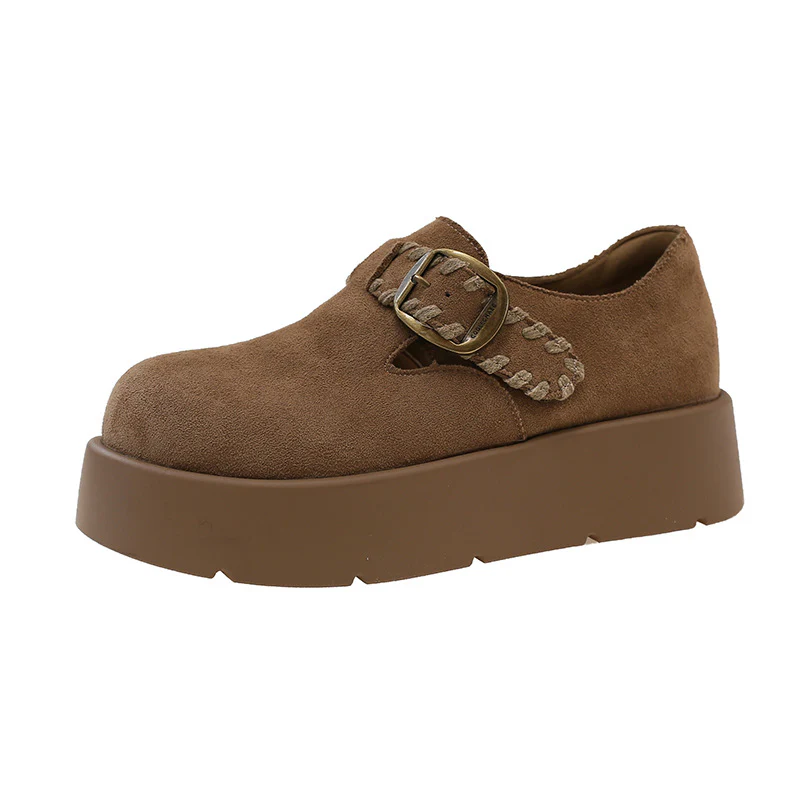 Damen Kuchenschuhe mit modischem Schnallen-Design und komfortabler Plateausohle Heidi Mode - Image 5
