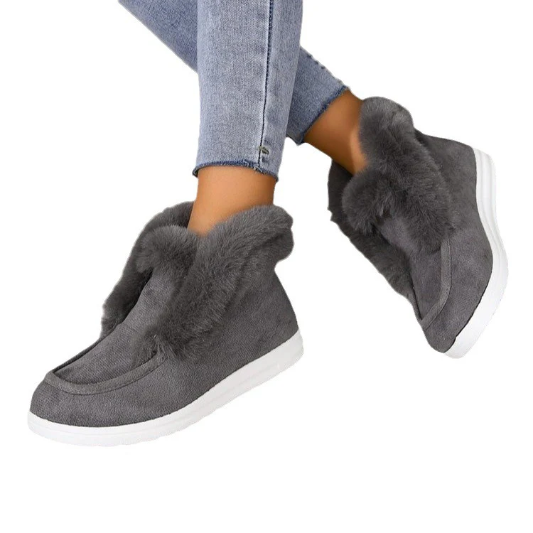 Damen Kuschel-Stiefeletten mit weichem Kunstfellkragen und rutschfester Sohle Heidi Mode - Image 5