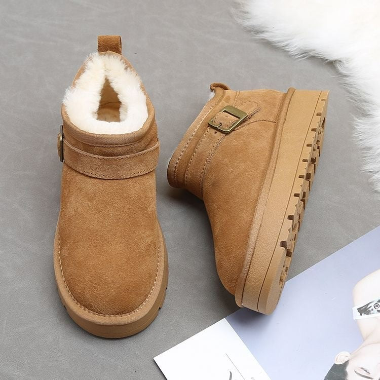 Damen kuschelige Stiefeletten mit weichem Futter und modischer Schnalle Heidi Mode - Image 4