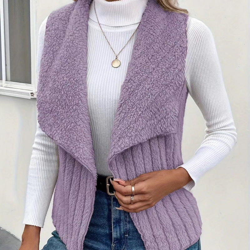 Damen Kuschelige Weste mit asymmetrischem Schnitt und hohem Kragen Heidi-Mode - Image 7
