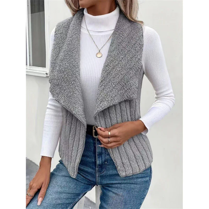 Damen Kuschelige Weste mit asymmetrischem Schnitt und hohem Kragen Heidi-Mode - Image 8