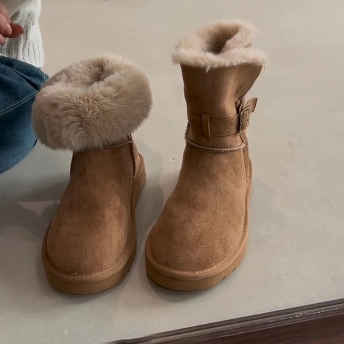 Damen Kuschelige Winterboots mit weichem Kunstfellkragen und robuster Sohle Heidi Mode
