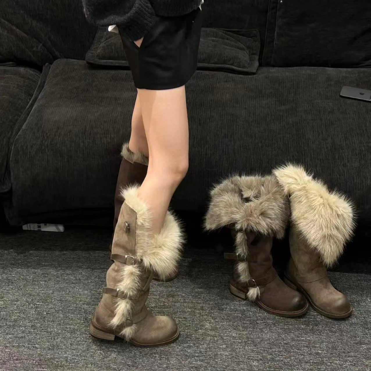 Damen Kuschelige Winterstiefel mit luxuriösem Fellkragen Heidi Mode - Image 3