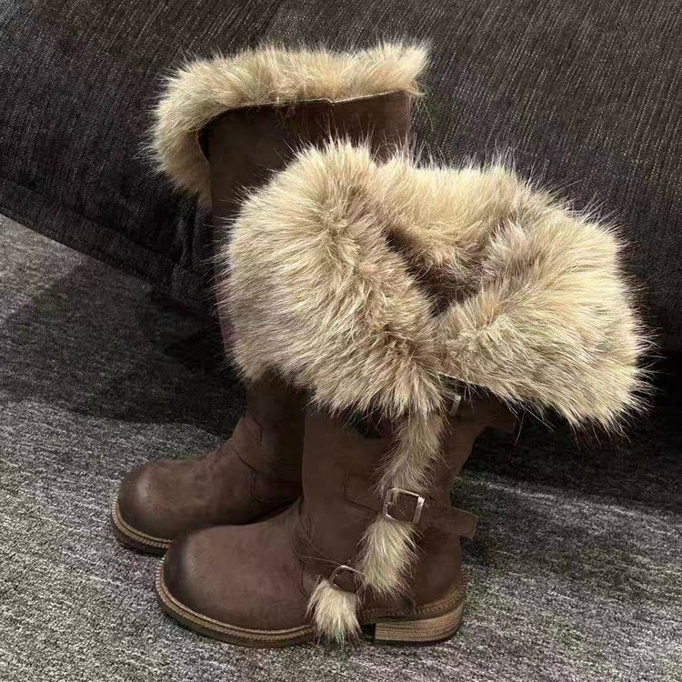 Damen Kuschelige Winterstiefel mit luxuriösem Fellkragen Heidi Mode - Image 7