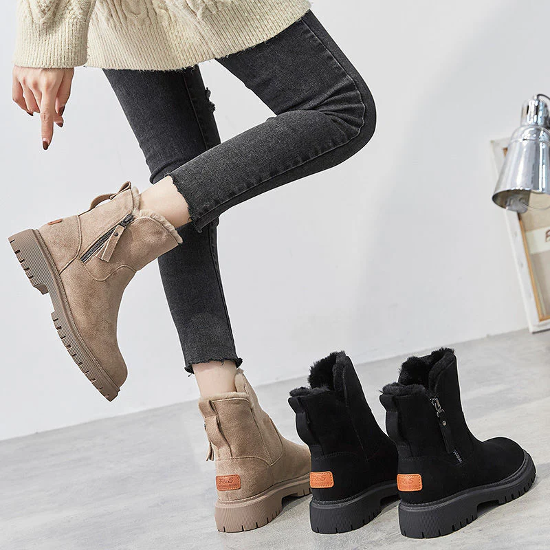 Damen kuschelige Winterstiefel mit modischem Kunstfellkragen und rutschfester Sohle Heidi Mode - Image 2