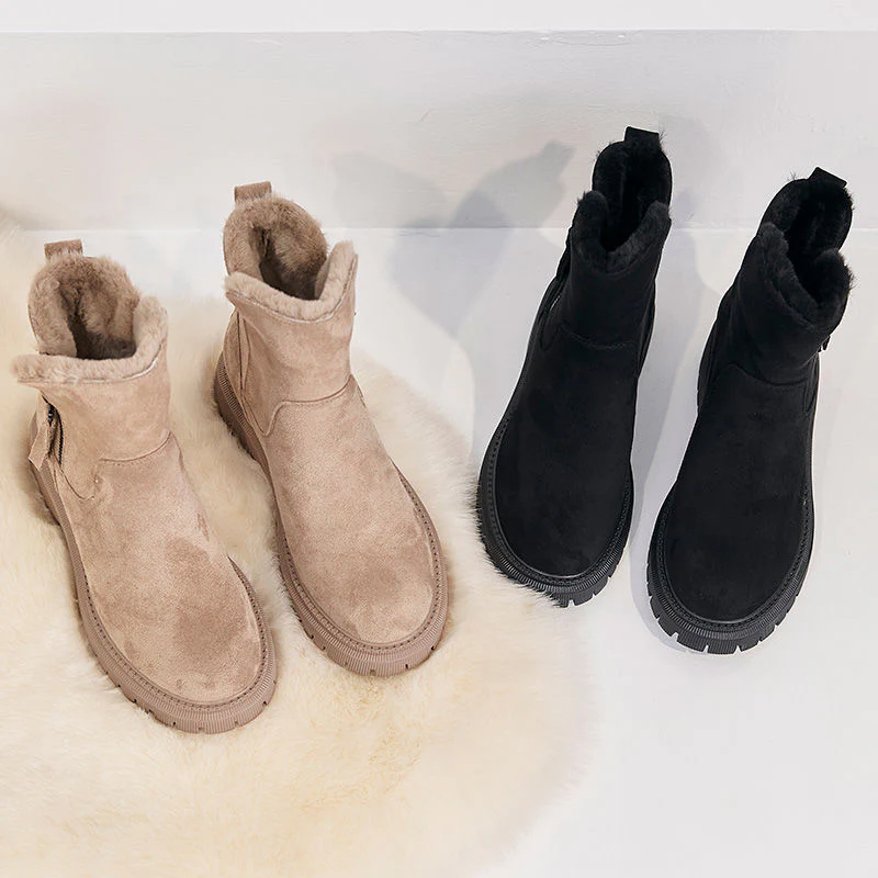 Damen kuschelige Winterstiefel mit modischem Kunstfellkragen und rutschfester Sohle Heidi Mode - Image 4