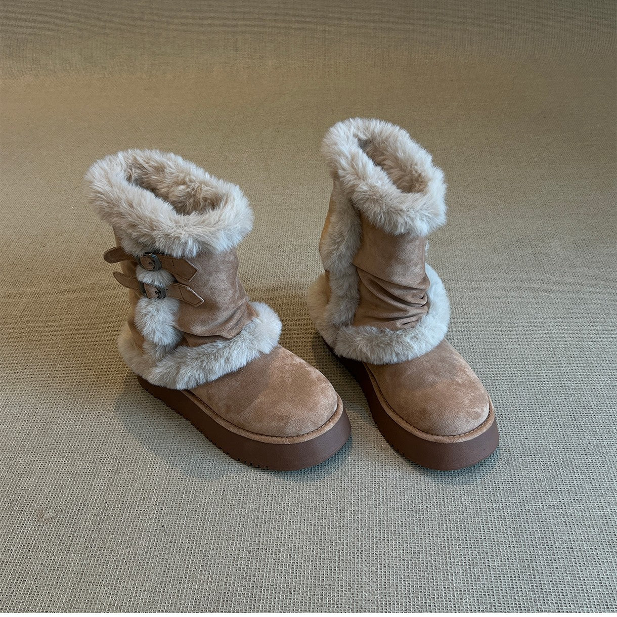 Damen kuschelige Winterstiefel mit modischer Fellverzierung Heidi Mode - Image 6