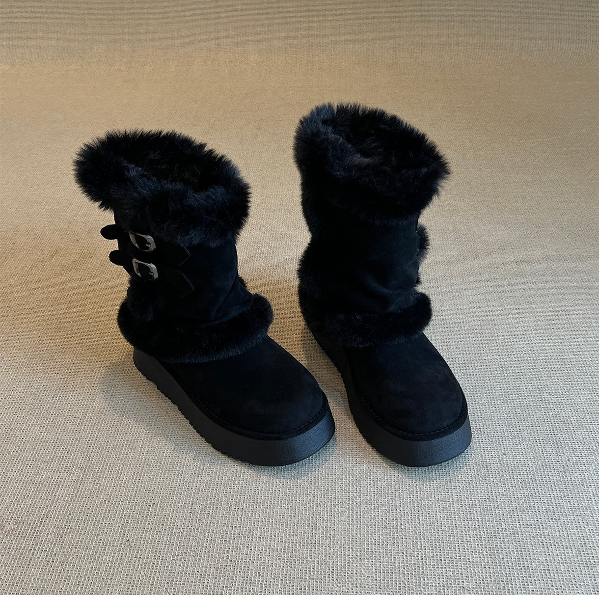 Damen kuschelige Winterstiefel mit modischer Fellverzierung Heidi Mode - Image 8