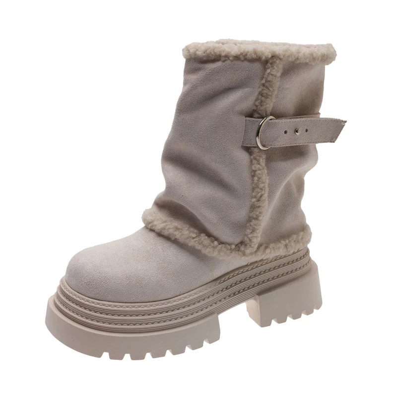 Damen kuschelige Winterstiefel mit modischer Schnallenverzierung Heidi Mode - Image 7