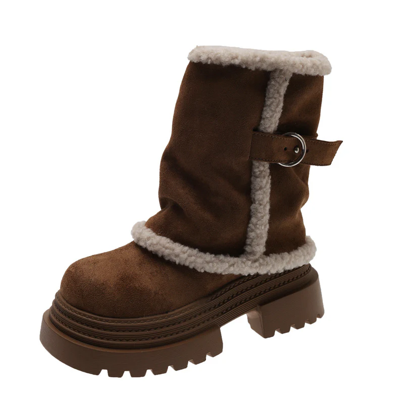 Damen kuschelige Winterstiefel mit modischer Schnallenverzierung Heidi Mode - Image 8