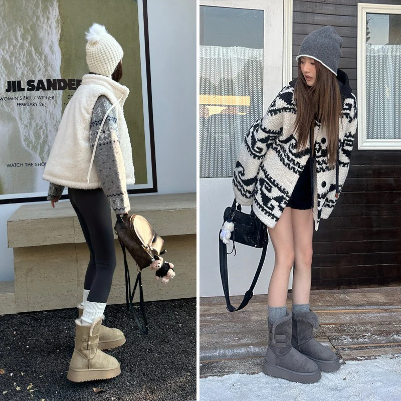 Damen kuschelige Winterstiefel mit verstellbarem Riemen und Soft-Futter Heidi Mode - Image 3