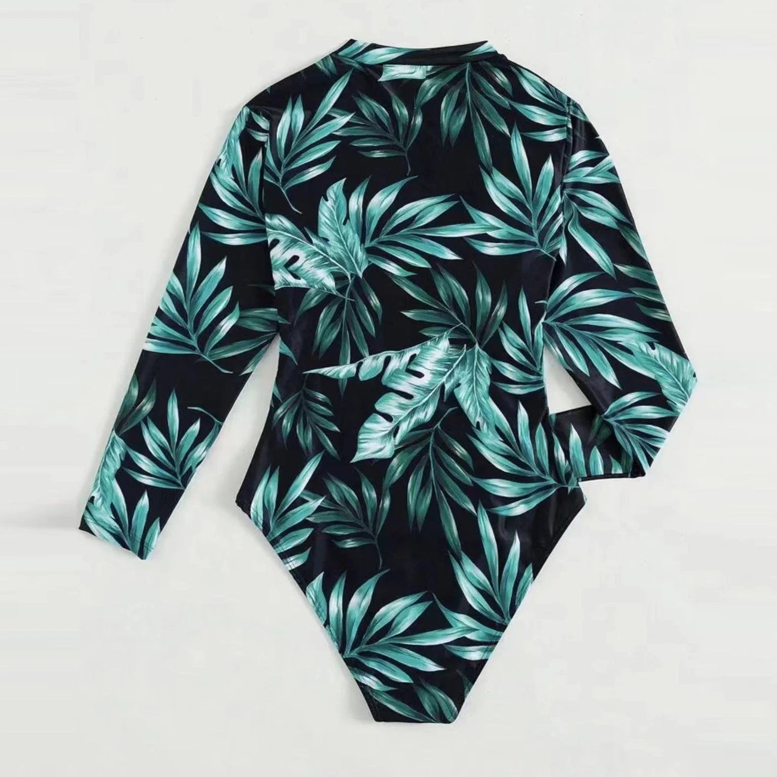 Damen Langarm-Badeanzug mit Floralprint und Hochabschließendem Zip Heidi-Mode - Image 3