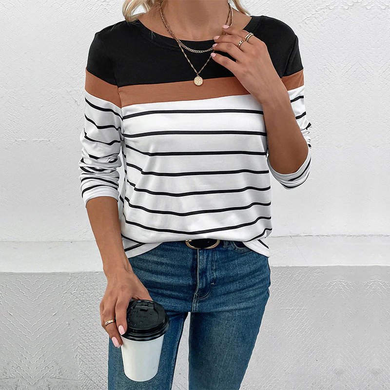 Damen Langarmshirt mit Modischem Streifenmuster und Elastischen Bündchen Heidi-Mode - Image 2