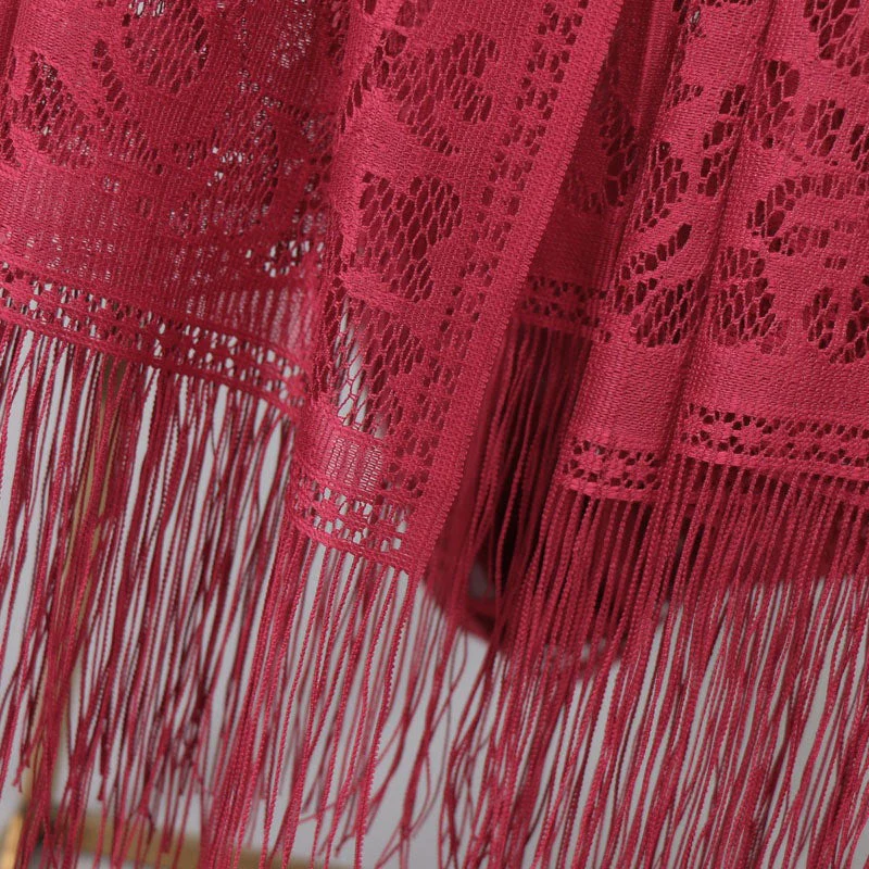 Damen Langer Spitzen-Schal mit Fransten Abschlüssen Heidi-Mode - Image 4