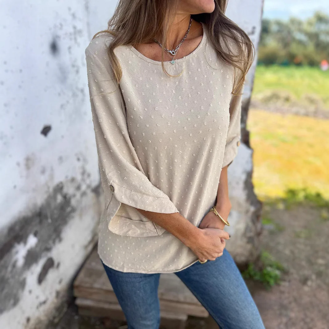 Damen lässige Bluse mit dekorativem Punktedesign Heidi-Mode - Image 3