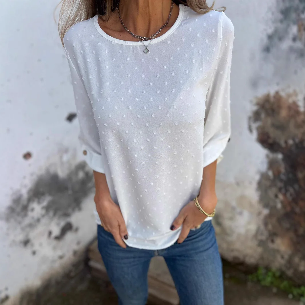 Damen lässige Bluse mit dekorativem Punktedesign Heidi-Mode - Image 5