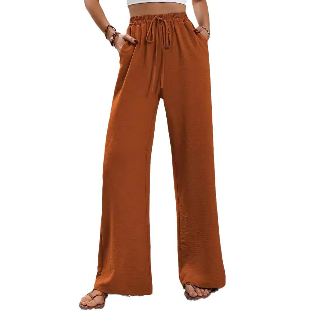 Damen Lässige, Breite Freizeithose mit Elastischem Bund und Seitlichen Taschen Heidi-Mode - Image 5
