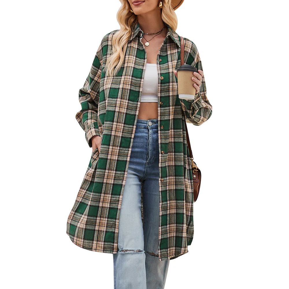 Damen Lässige Flanell-Hemdjacke Im Oversized-Schnitt Heidi-Mode - Image 7
