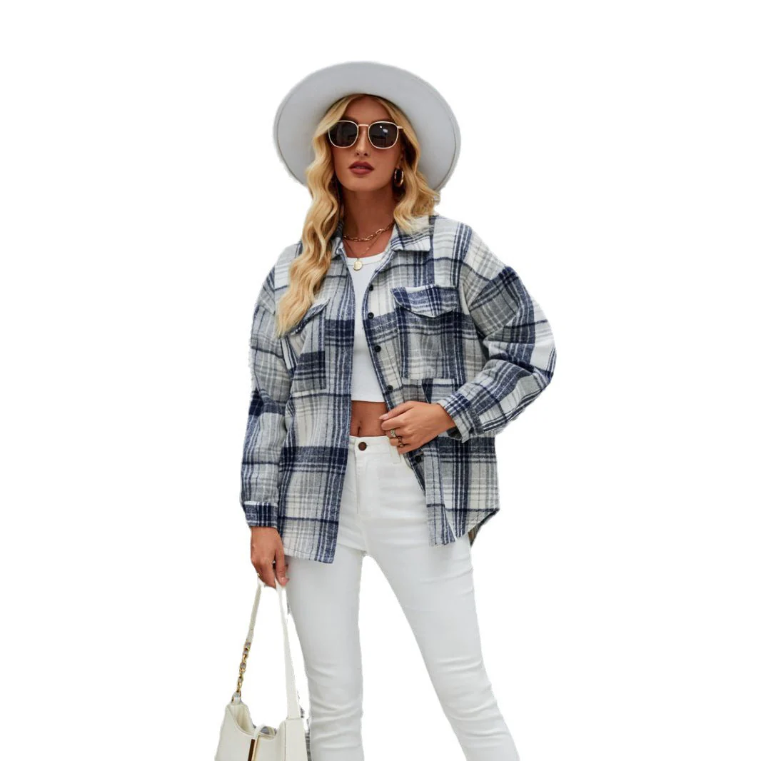 Damen Lässige Flanellhemdjacke mit Karriertem Design und Praktischen Brusttaschen Heidi-Mode - Image 5