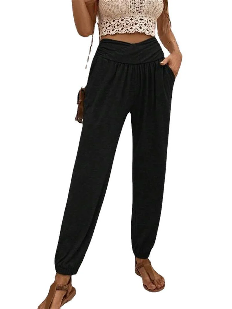 Damen Lässige Freizeithose mit Hohem Bund und Bequemen Gummizug Heidi-Mode - Image 5