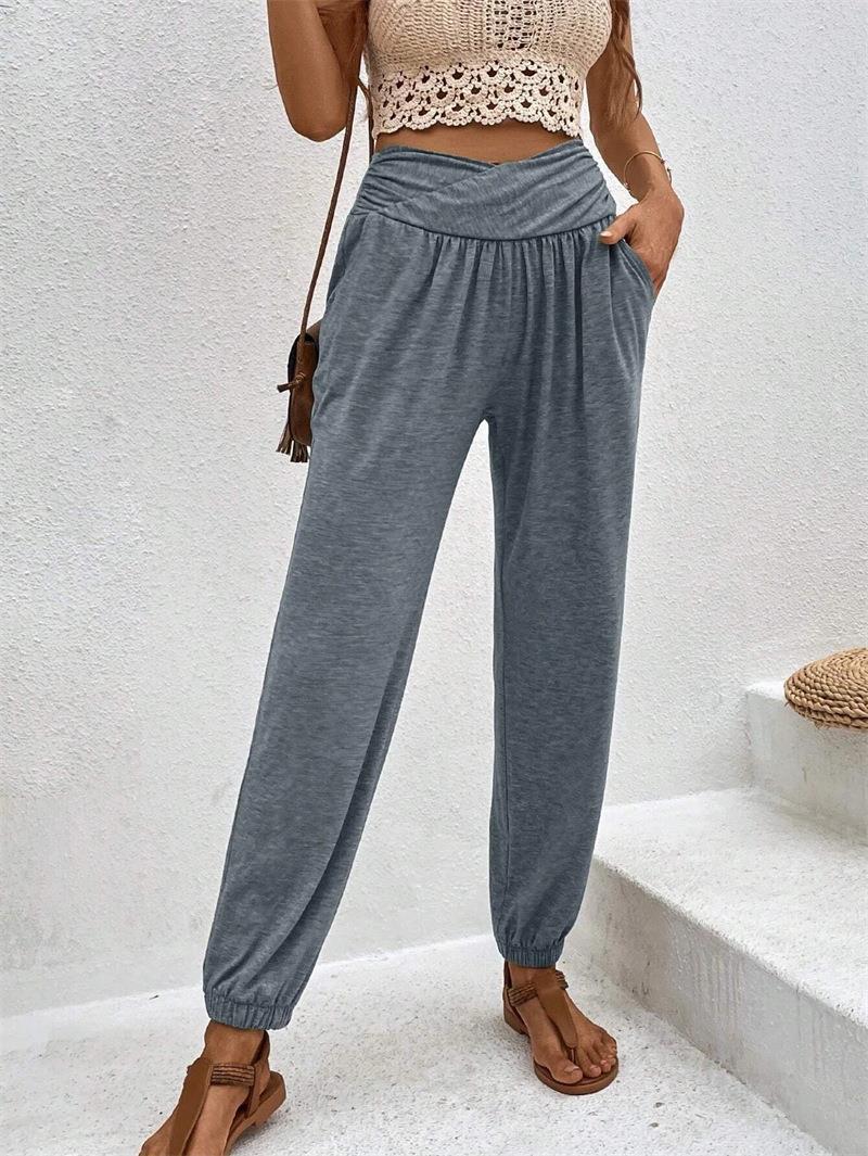 Damen Lässige Freizeithose mit Hohem Bund und Bequemen Gummizug Heidi-Mode - Image 9