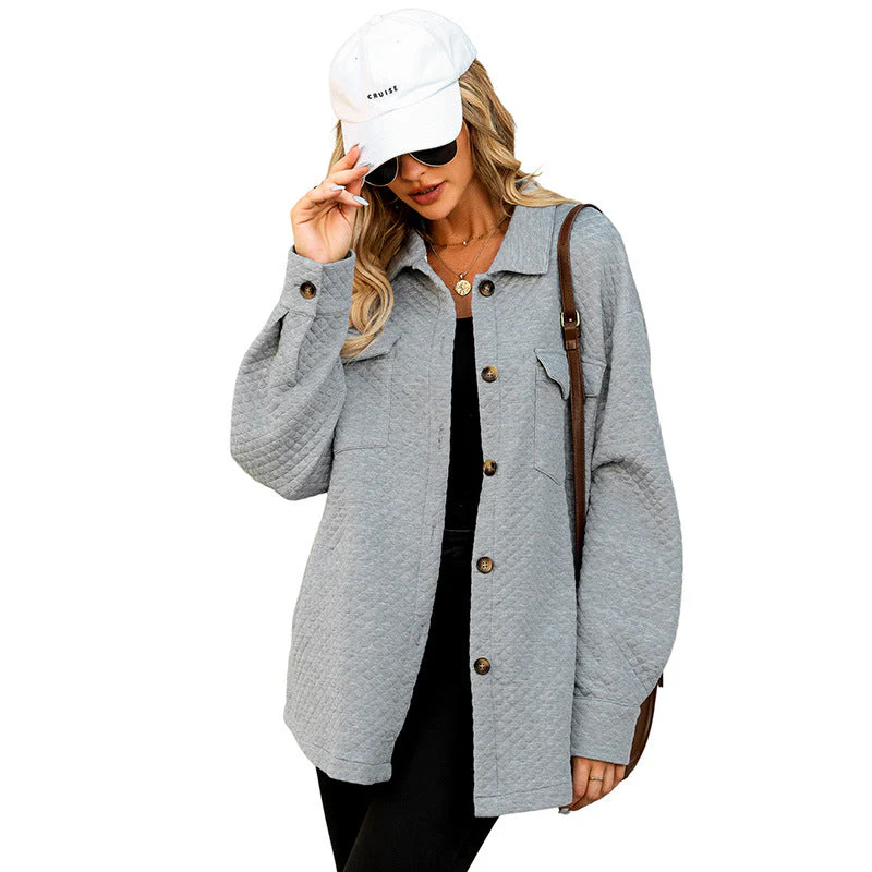 Damen Lässige Jacke mit Strukturiertem Design und Praktischen Taschen Heidi-Mode - Image 5