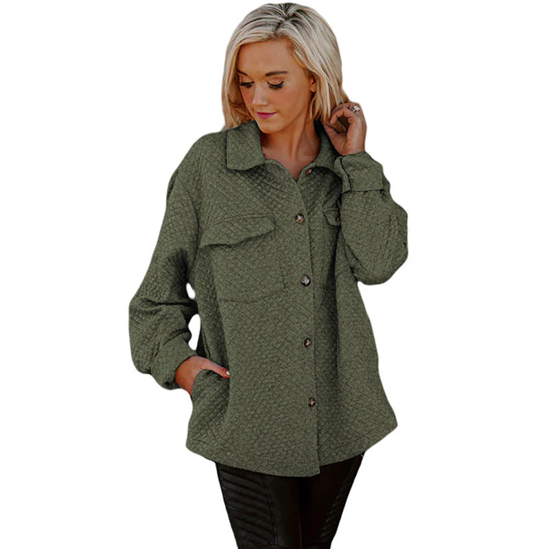 Damen Lässige Jacke mit Strukturiertem Design und Praktischen Taschen Heidi-Mode - Image 6