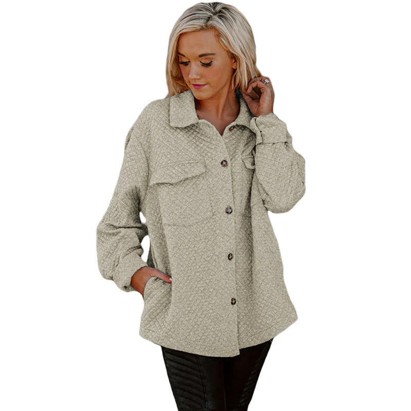 Damen Lässige Jacke mit Strukturiertem Design und Praktischen Taschen Heidi-Mode - Image 7