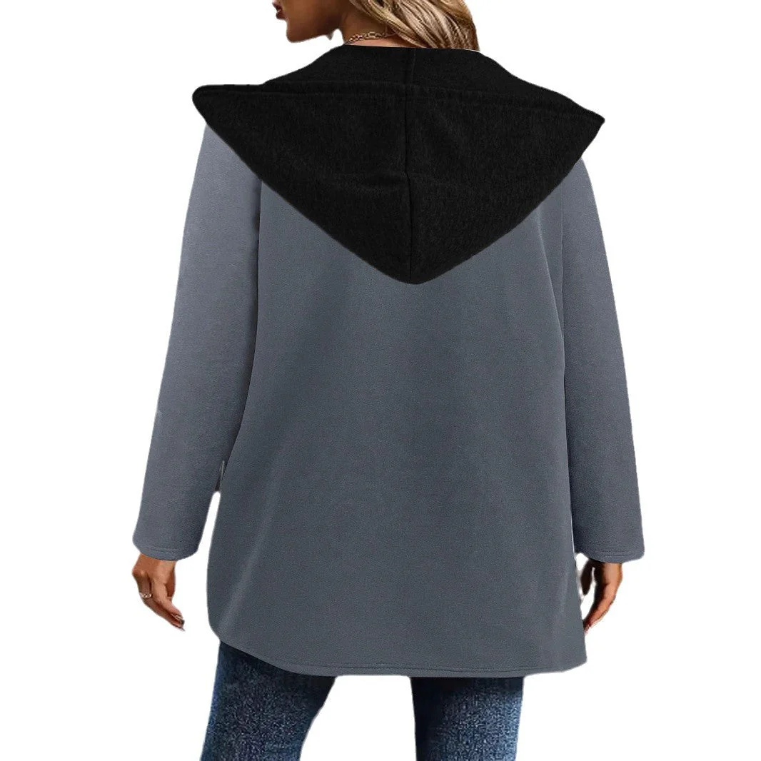 Damen Lässige Langarmjacke mit Kapuze und Praktischen Taschen Heidi-Mode - Image 5