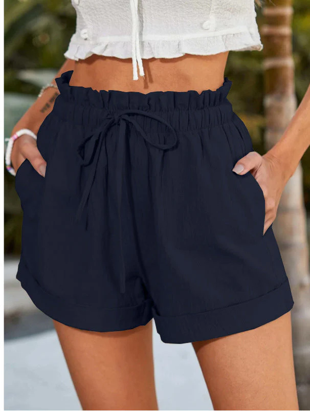 Damen Lässige Shorts mit Elastischem Bund und Rüschendetail Heidi-Mode - Image 6