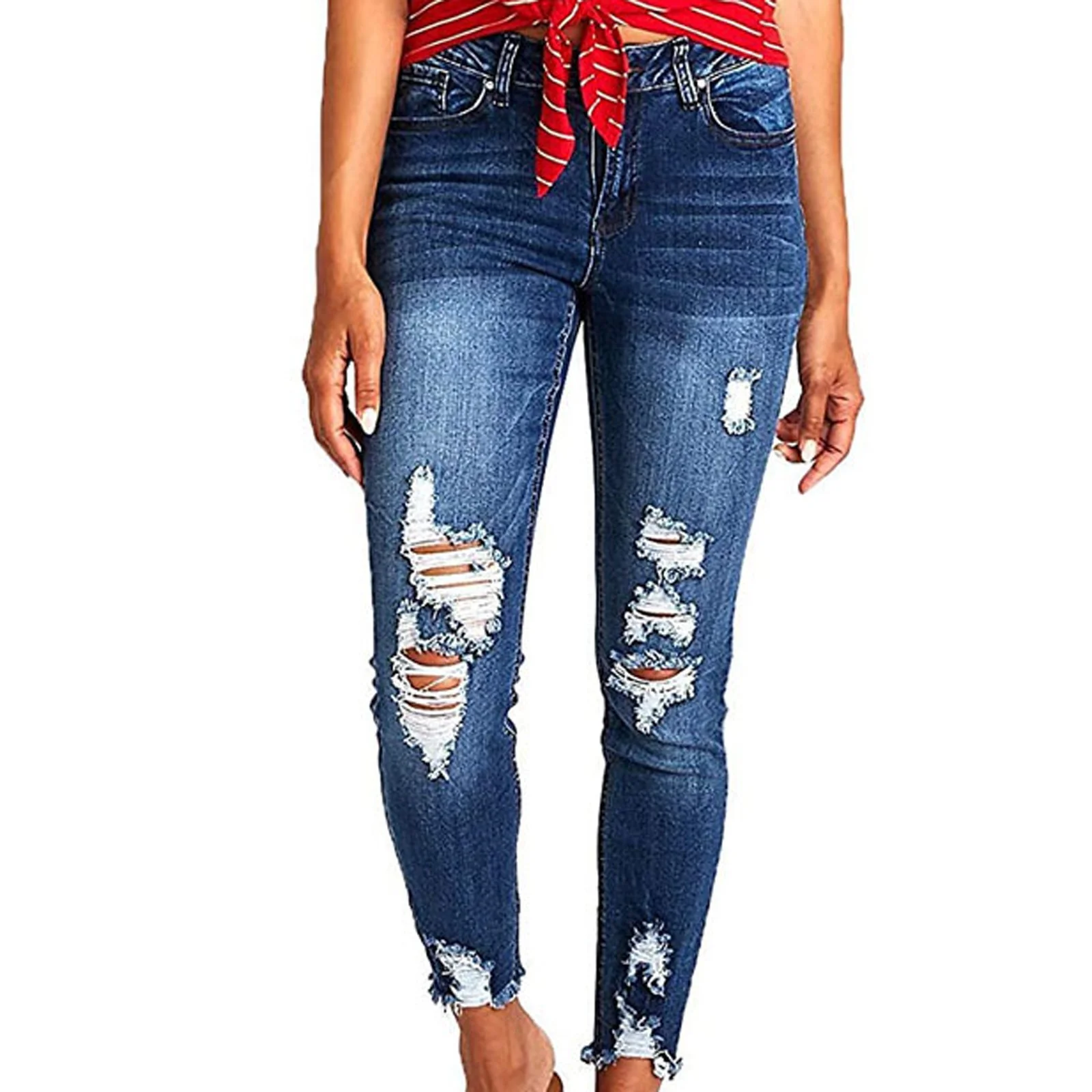 Damen lässige Skinny Jeans im distressed Look Heidi-Mode - Image 5