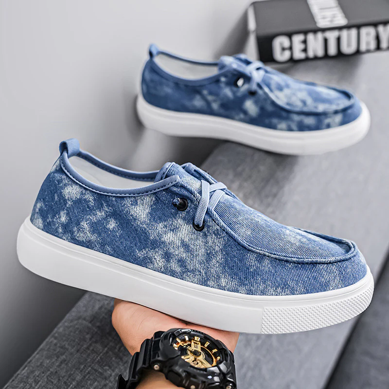 Damen lässige Slip-On Sneakers aus atmungsaktivem Denim mit elastischem Einschlupf Heidi Mode - Image 4