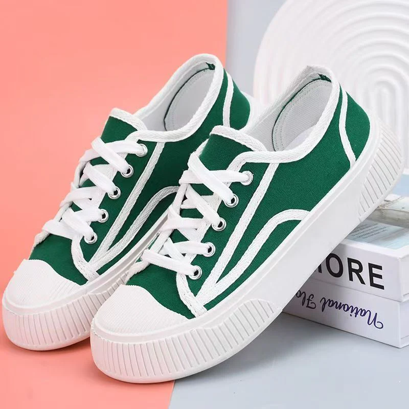 Damen lässige Stoff-Sneaker mit kontrastierendem Design Heidi Mode - Image 2