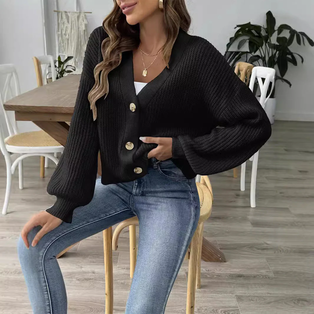 Damen Lässige Strickjacke mit Eleganter Knopfleiste und Weitem Schnitt Heidi-Mode - Image 4