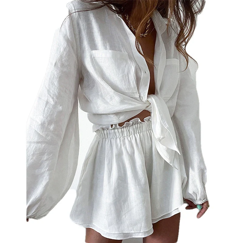 Damen lässige und elegante Bluse mit Shorts Heidi-Mode - Image 5