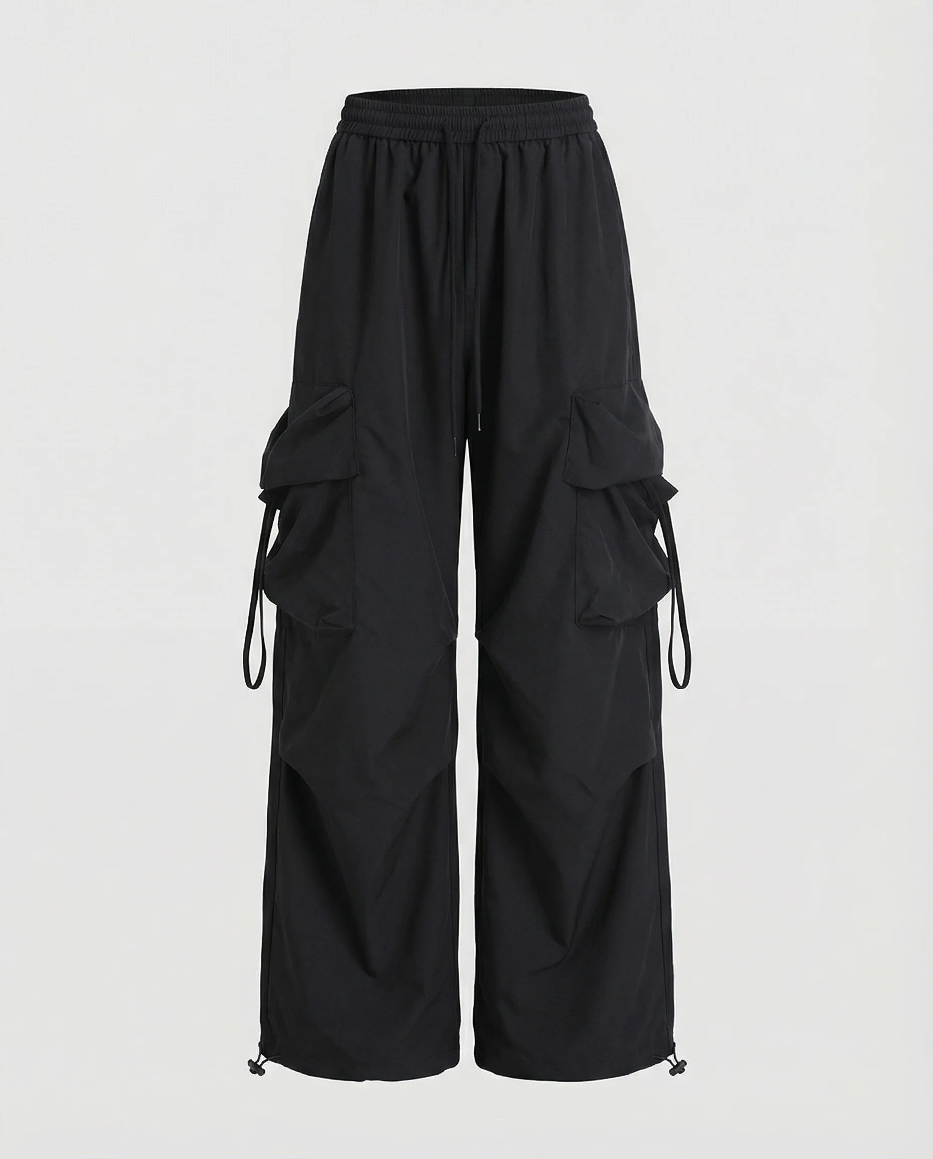 Damen lässige Utility-Palazzohose mit hohem Komfortbund, aufgesetzten Mehrfachtaschen und abgesteppten Kniefalten Heidi-Mode - Image 5
