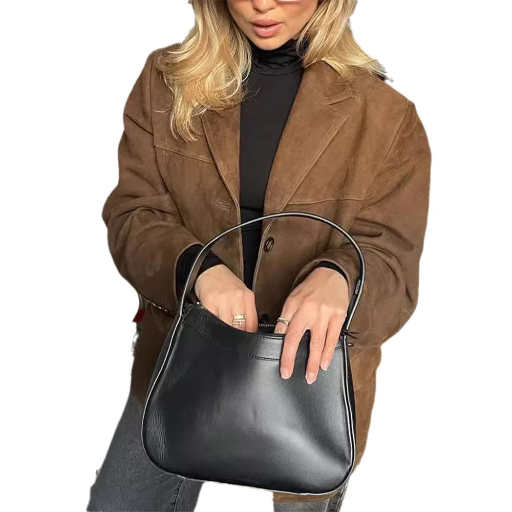Damen lässige Wildlederjacke mit oversized Schnitt Heidi-Mode - Image 5